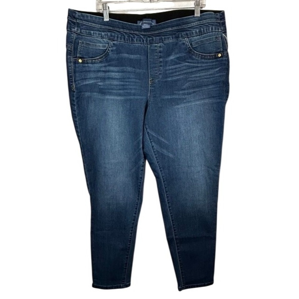NWT Democracy Women's Pull On Denim Stretch Ankle Jeans 20W "ab"Solution